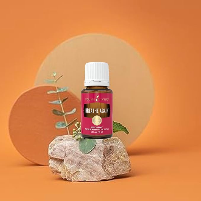 Breathe Again 15mL by Young Living Premium Essential Oil Blend - Cooling Sensation - Refreshing and Rejuvenating Aroma - Soothing and Comforting Aroma