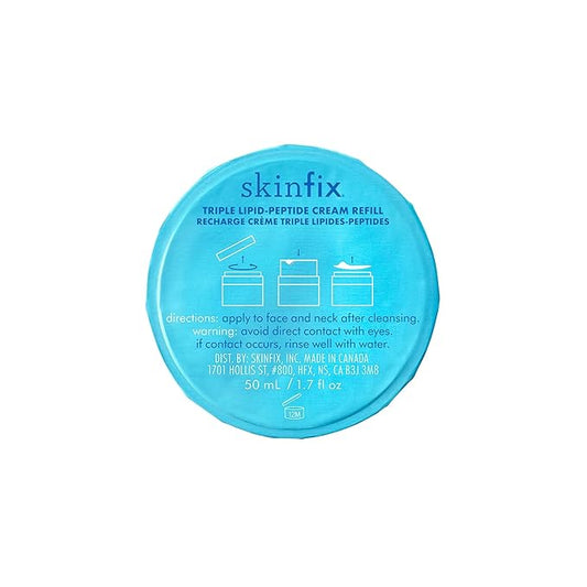 Skinfix Triple Lipid-Peptide Cream Refill - 1.7 oz - Rich Face Moisturizer to Instantly Hydrate & Restore Dry, Sensitive Skin - Non-Comedogenic, Fragrance Free, Vegan, Cruelty Free