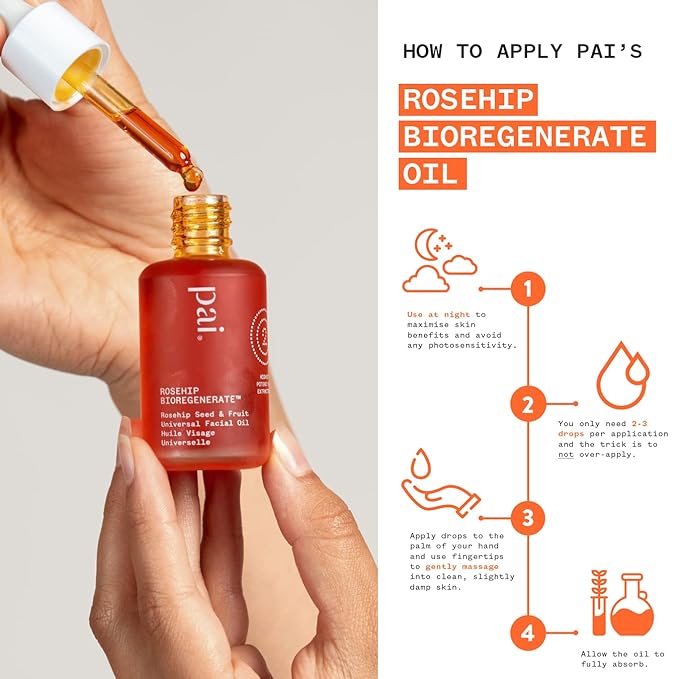 PAI SKINCARE - Organic Rosehip BioRegenerate Universal Facial Oil | Natural, Vegan, Sensitive Skincare (1 fl oz | 30 mL)