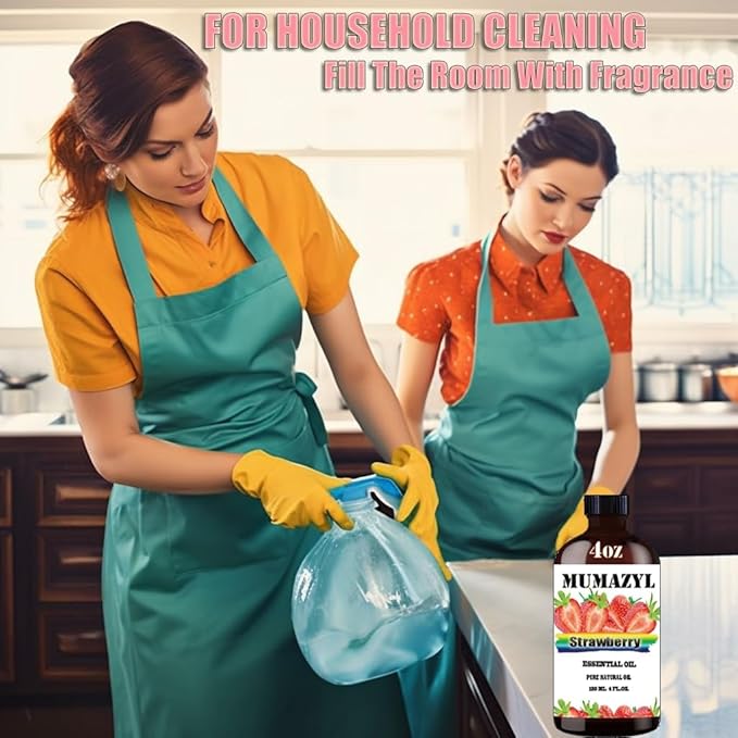 Strawberry Essential Oil, Strawberry Oil 4 Fl Oz 120ML for Diffuser Humidifier Yoga Cleaning DIY Candle Soap Making Essential Oils