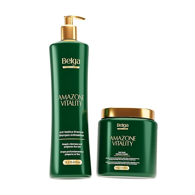Amazone Vitality Brazilian Smoothing Keratin Treatment Mask Botox Kit - Anti-Frizz & Deep Repair. 59,9 Ounces
