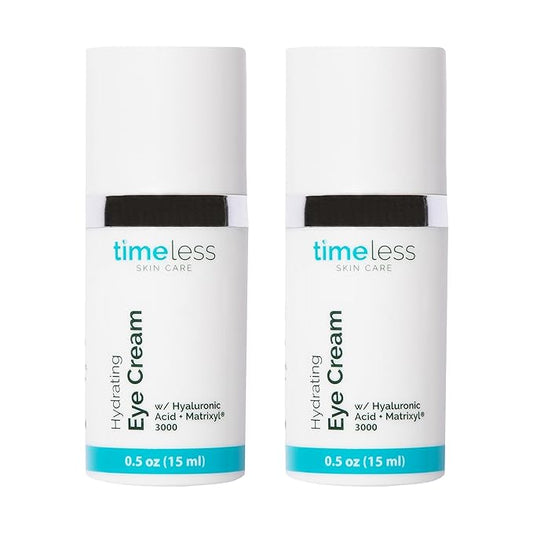 Timeless Skin Care Hydrating Eye Cream - Skin Care Cream for Eyes with Hyaluronic Acid - Hydrating Beauty Product for Personal Care - 0.5 oz (Pack of 2)