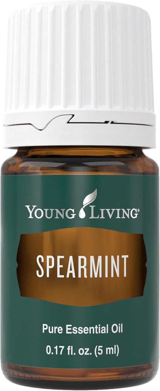 Spearmint Essential Oil 5ml by Young Living - Provides Aromatic Comfort, Digestive and General Wellness Support, Massage Oil, Diffuse it with Citrus Fresh, Refreshing Scent