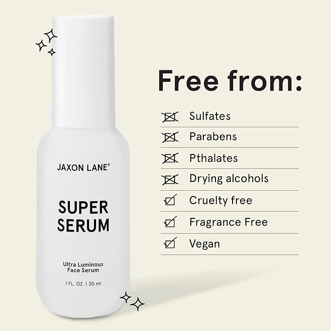 SUPER SERUM Anti Aging Serum for Face: 5% Niacinamide Serum, Bakuchiol Serum, Vitamin C Face Serum for Men Korean Skin Care Tranexamic Acid Textured skin treatment, Pore Minimizer JAXON LANE 2 Bottles
