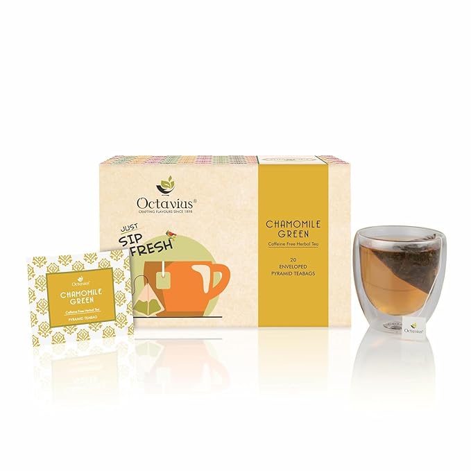 Pyramid Teabags Enveloped (CHAMOMILE GREEN TEA BAGS) | Mothers Day Tea Gift Box