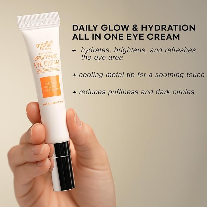 Epielle Brightening Eye Cream | Anti-Aging Serum for Dark Circles & Wrinkles | Cooling Applicator for Refreshing Application | Korean Skincare