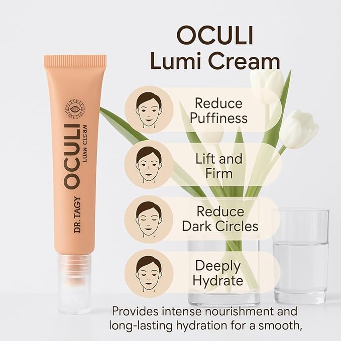 DR. TAGY Under Eye Cream – Dark Circle & Puffiness Treatment – Hydrating & Rejuvenating Formula with Alpha-Arbutin, Vitamin C, Hyaluronic Acid & Peptides – Revitalizing & Firming – 30ml