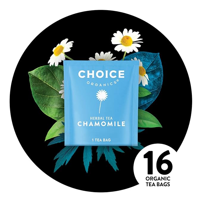 Choice Organic Teas Chamomile Tea - Compostable - Caffeine Free - 48 Organic Herbal Tea Bags (Pack of 3)