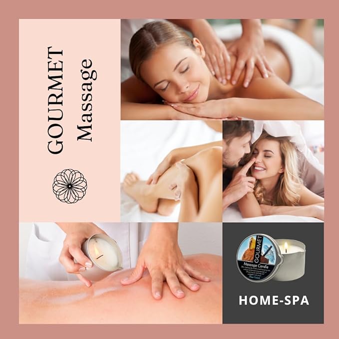 Gourmet Collection Piña Colada Massage Candle for Couples - Moisturizing & Hydrating Skin Care Body Massage Oils Candle - Natural, Vegan (6.76oz) 2344