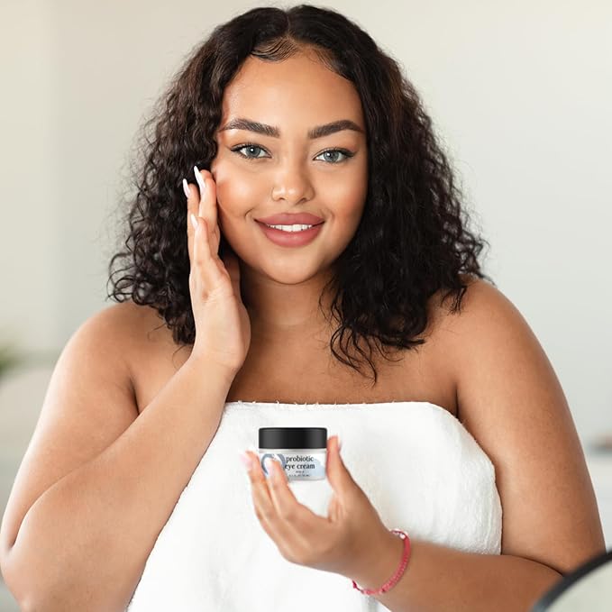 Probiotic Caffeine Eye Cream for Dark Circles, Puffiness, and Fine Lines | Anti-Aging with Green Tea, Licorice Root, Pomegranate Extract - 0.5oz