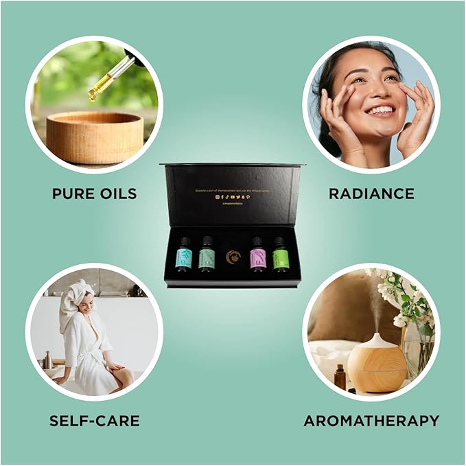Essential Oil Set for Skin and Hair - Extra Large 100% Pure Essential Oils for Skin Hair and Nails with Premium Lavender Peppermint Tea Tree and Rosemary - Multi Use Topical Essential Oil Kit - 4 Pack
