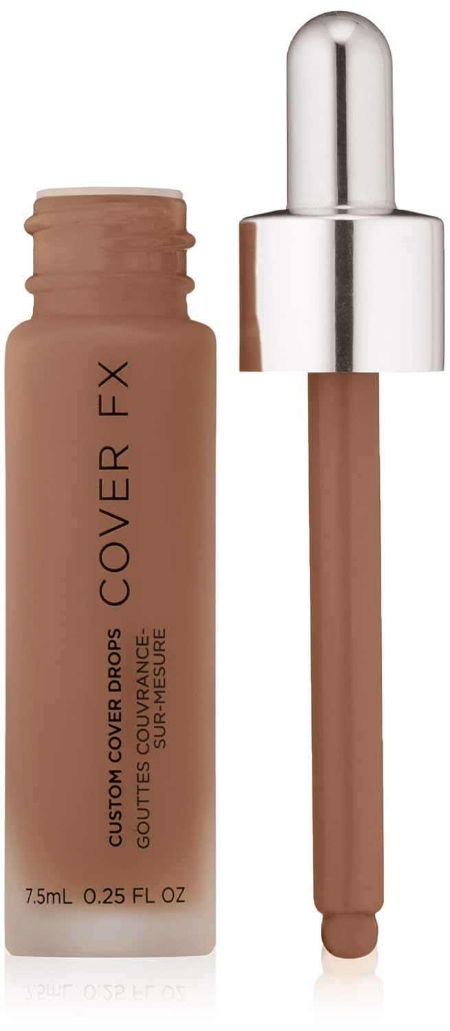 COVER FX Custom Cover Drops, Multi-Use Shade-Adjusting Liquid Foundation and Concealer Makeup, Vegan & Cruelty-Free Lightweight Skin Enhancer, 0.25 Fl Oz, N Deep 5