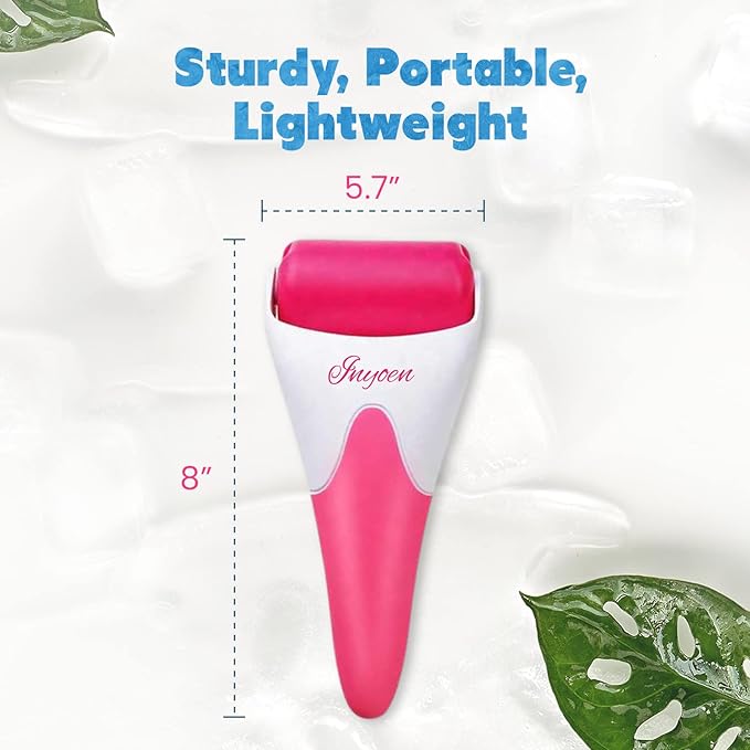 Facial Massager | Frozen Skincare Accessories for Face, Eyes & Body | Ice Roller for Puffiness, Migraine, Wrinkles & Sun Damage Relief (Pink)
