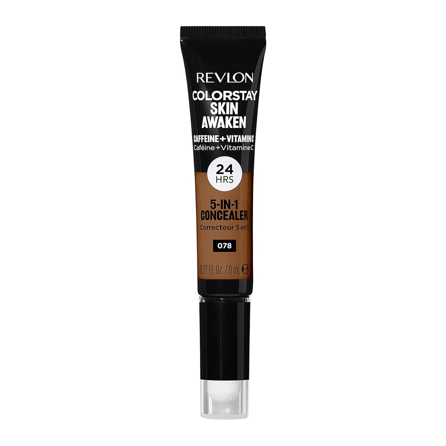 Revlon ColorStay Skin Awaken 5-in-1 Concealer, Lightweight, Creamy Longlasting Face Makeup with Caffeine & Vitamin C, For Imperfections, Dark Circles & Redness, 078 Truffle, 0.27 fl oz