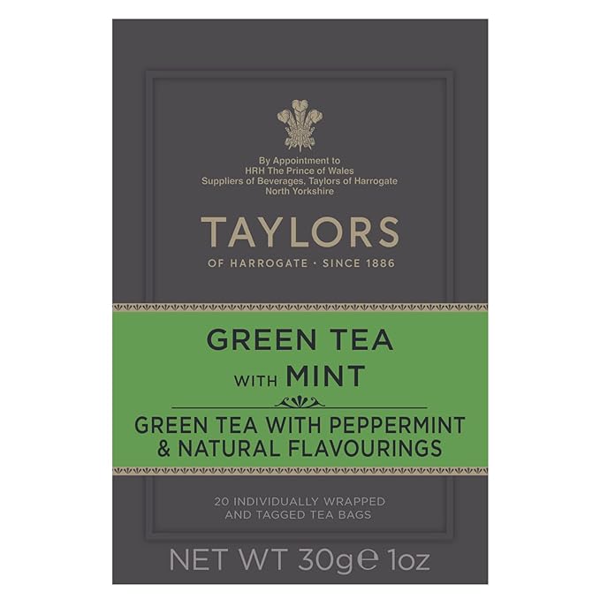 Taylors of Harrogate Green Tea with Mint, 20 Teabags (Pack of 6)