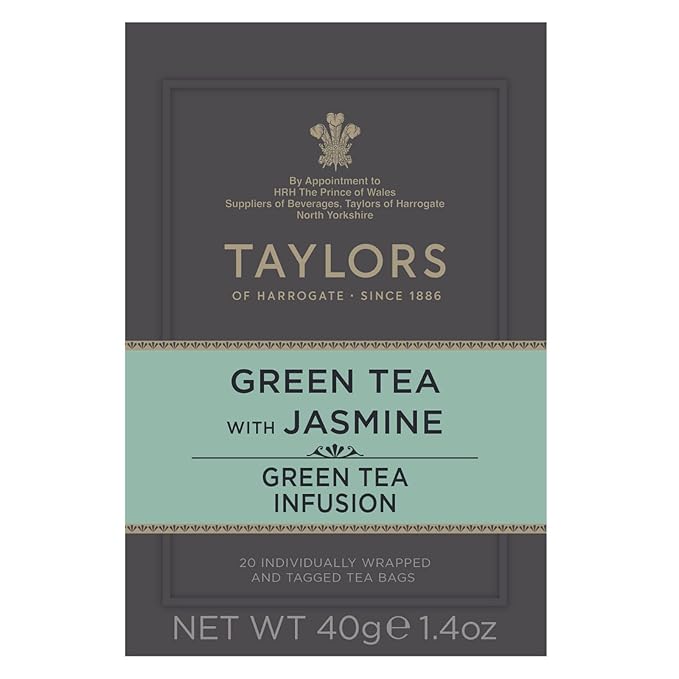 Taylors of Harrogate Green Tea with Jasmine, 20 Count(Pack of 1)