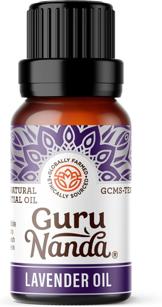 GuruNanda Lavender Essential Oil - 100% Pure, Natural and Undiluted Oil for Massage & DIY Recipes- Premium Diffuser Oil for Aromatherapy (Pack of 1 - 0.5 Fl Oz)