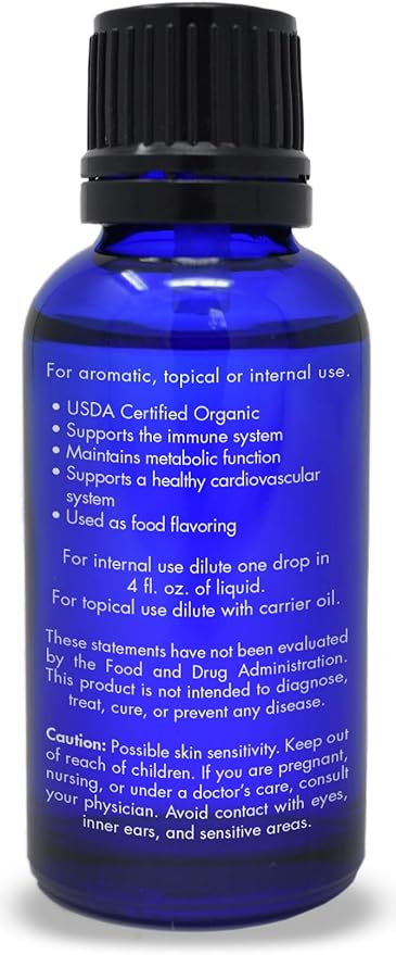 Organic, Cinnamon Essential Oil, Food Grade, for Candy, Cooking, Baking – 100% Pure, Edible, Cinnamon, Leaf, Oil, by Zongle Therapeutics, 1 OZ