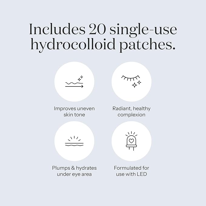 SMOOTHSKIN Hydrocolloid Eye Patches for use Under-Eye Red Light Therapy Device, Single Use, 20 Per Pack