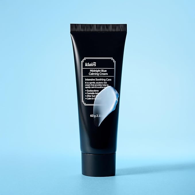 DearKlairs] Midnight Blue Calming Cream, Soothing, Redness Relief Moisturizer, Hydrating, Fast Absorbing, Light Texture for Easy Use, Sensitive Skin Friendly (1.01 Fl Oz (Pack of 1))