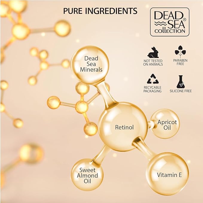 Dead Sea Collection Night Cream for Face with 2% Retinol, Dead Sea Minerals, and Vitamin E – Anti Aging Nourishing Skin Care Moisturizer to Reduce Wrinkles (1.69 fl. oz)