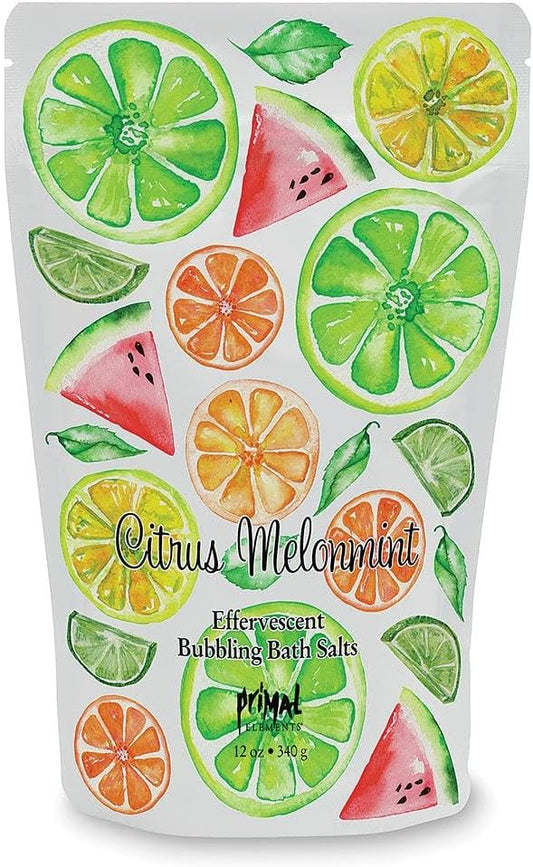 Primal Elements Bubbling Bath Salts, Cirtus Melonmint, 12 Ounce