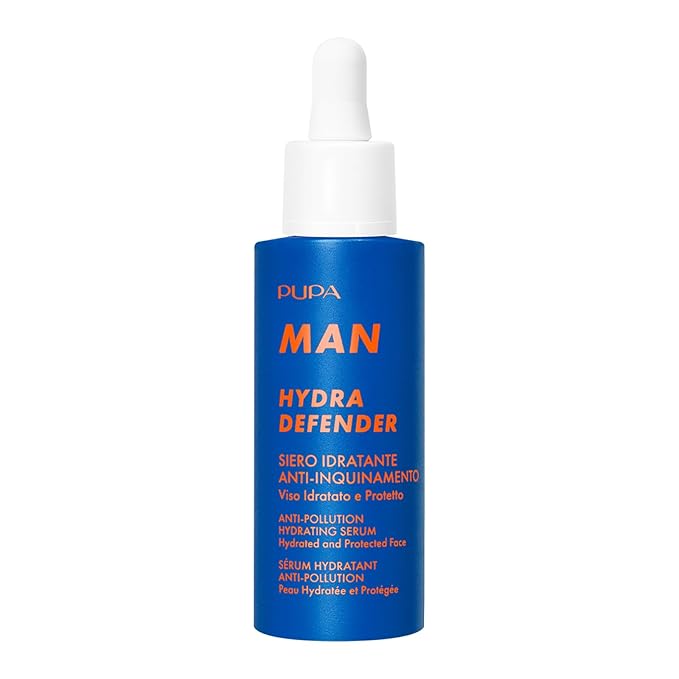 Pupa Milano Hydra Defender Anti-Pollution Hydrating Serum, 001, 1.01 oz - Facial Moisturizer - With Hyaluronic Acid - Face Serum for Face and Beard