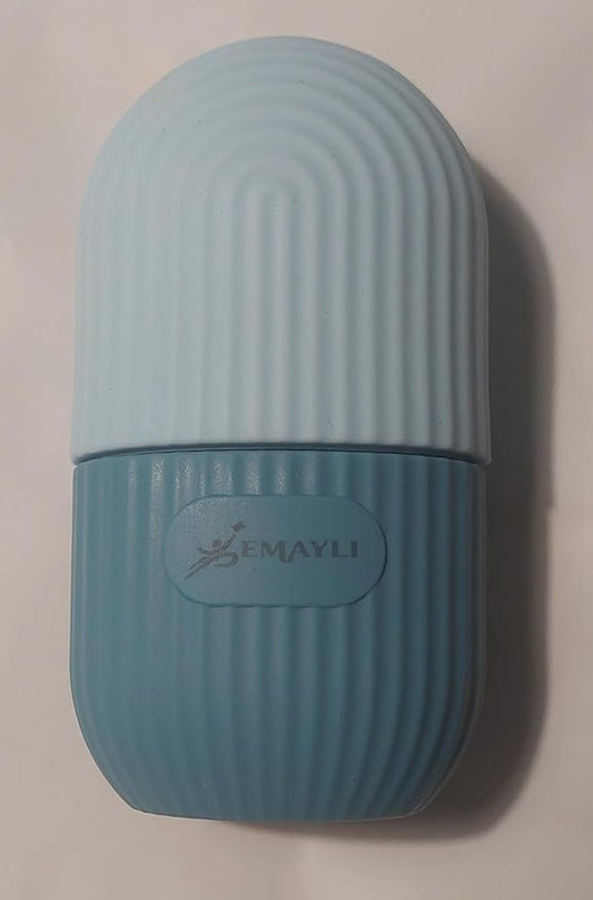 Facial Beauty Ice Roller Silicone Container, Skin Care Ice Massager for Firming and Beautiful Skin. (Blue)