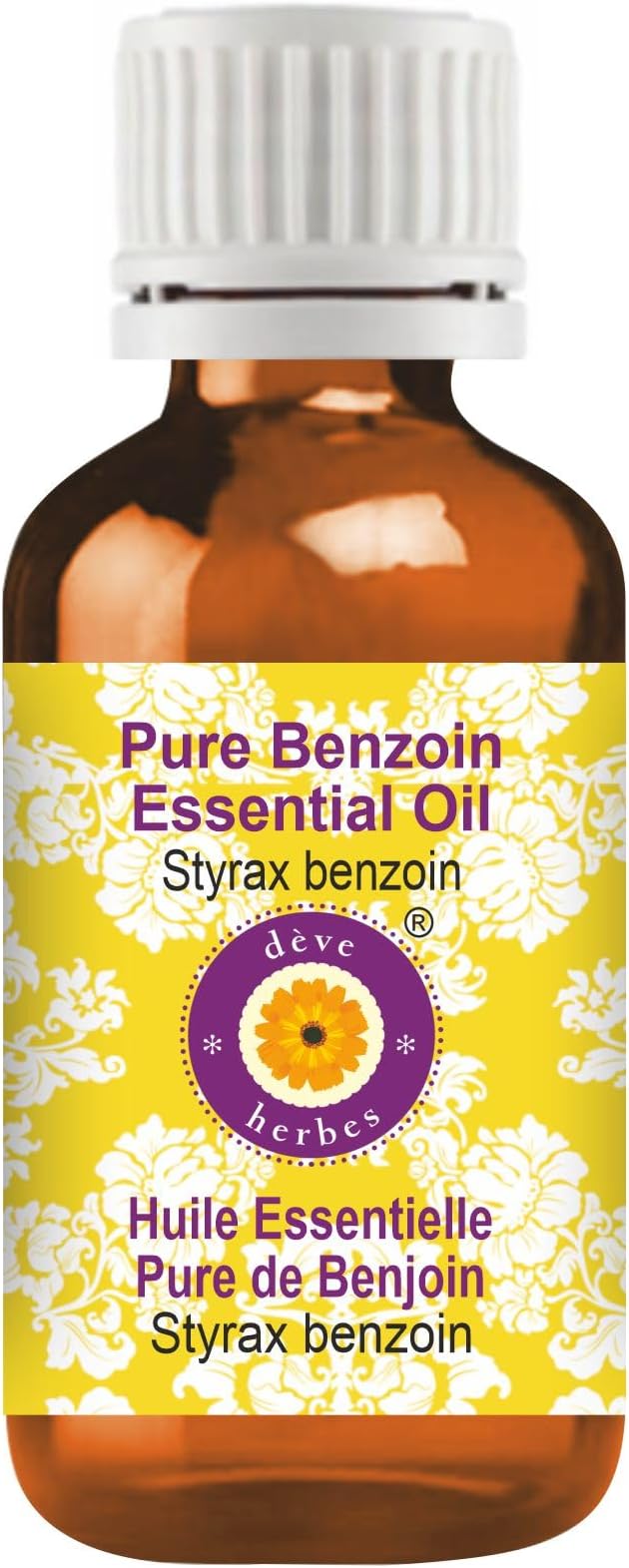 Deve Herbes Pure Benzoin Essential Oil (Styrax Benzoin) Steam Distilled 100ml (3.38 oz)
