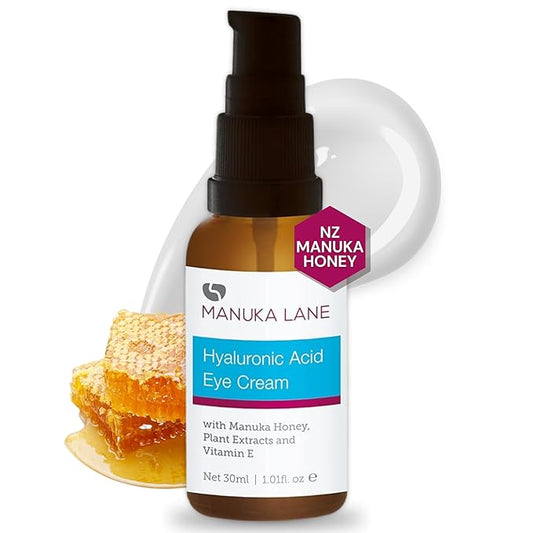 Hyaluronic Acid Eye Cream with Plant Extracts, Manuka Honey, Eye Bright Extract & Vitamin E | Plant Based Formula | Carefully formulated to keep your eyes bright and healthy!