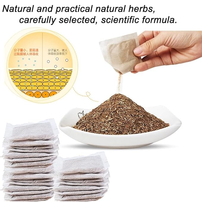 Ginger Herb Foot Soak 100Bags ,Lymphatic Drainage Chinese Herbal Organic Wormwood Leg Foot Bath Bag, Chinese Herbal Foot Bath Spa Powder Kits Foot Reflexology Relax