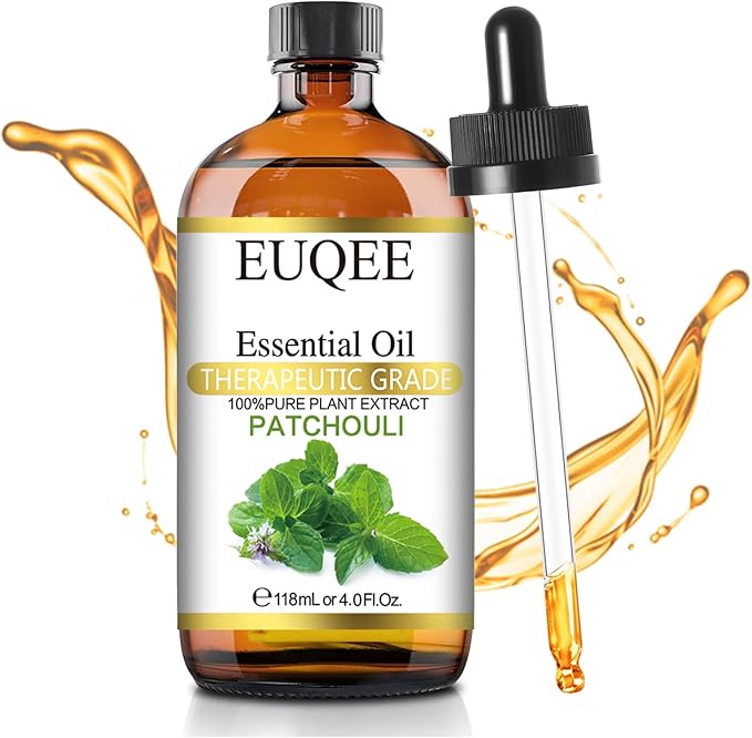 Patchouli Essential Oil 118ml Patchouli Oil with Glass Dropper for Diffuser, DIY Soap, Candle Making - 4Fl Oz