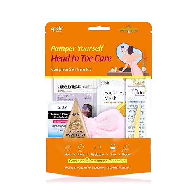 Epielle Pamper Yourself Head-to-Toe Care Kit, 6-Piece Spa Gift Set, Ultimate Full Body Relaxation, Ideal Beauty Gift for Spa Days, Korean Skincare