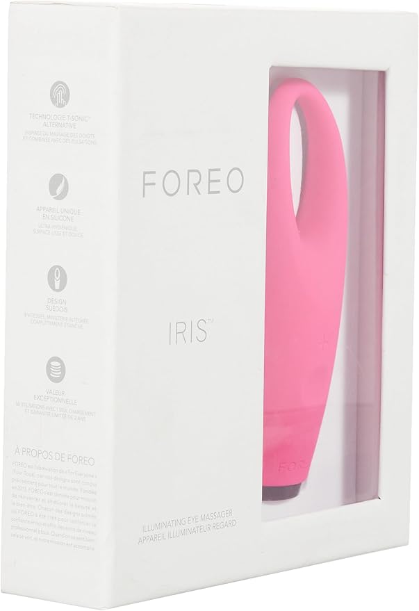 FOREO IRIS Eye Massager Dark Circle Remover & Eyebag Remover Eye Depuffer Anti Aging Increases Absorption of Eye Mask Essences| Waterproof 2-year Warranty Magenta