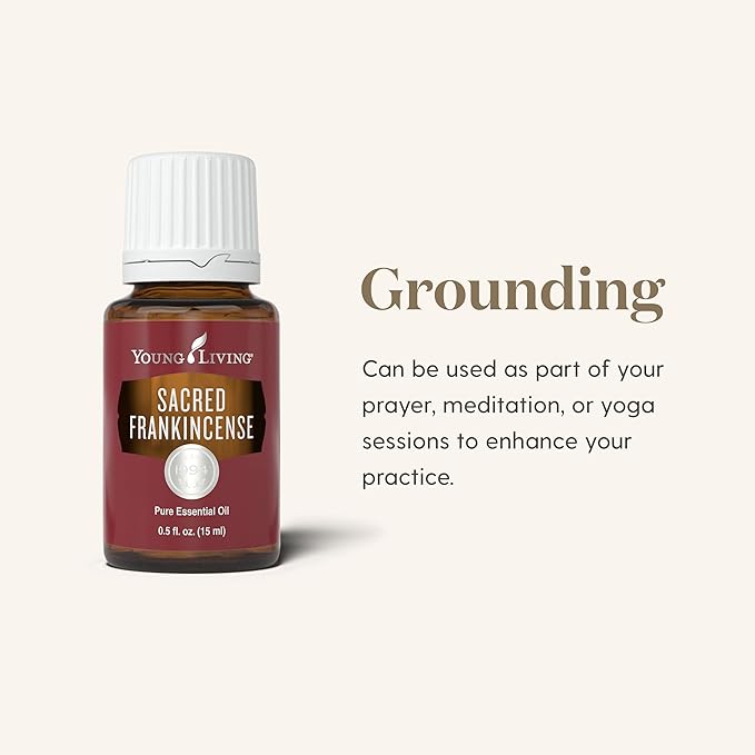 Young Living Sacred Frankincense 15 ml Essential Oil - Woodsy Aroma for Spirit & Skin, Promotes Relaxation, Tranquility, Enhance Yoga, Prayer Meditation, Skin Tone Support
