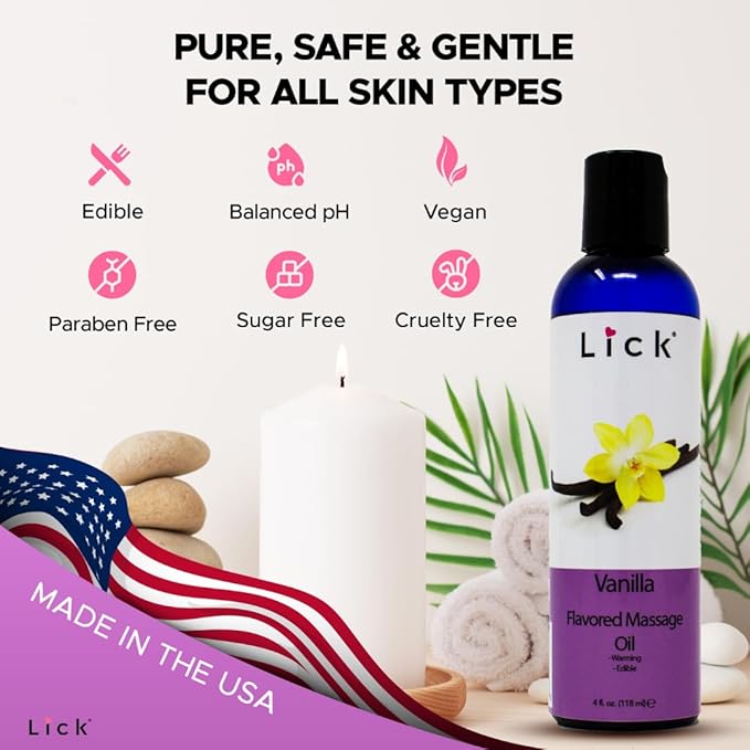 Vanilla Flavored Massage Oil for Massage Therapy - Relaxing Muscle Massage for Men and Women with Natural Vitamin e Oil with Aromatherapy Oils for Skin use - Essential moisturizing Body Oils 4 oz