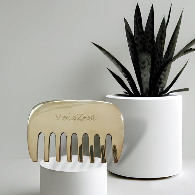 Bronze Kansa Gua Sha Massage Tool - Kansa Comb, Tendon Massage Scraper, Muscle Pain Relief, Scar Tissue Breakup, Hair Loss Prevention Massager