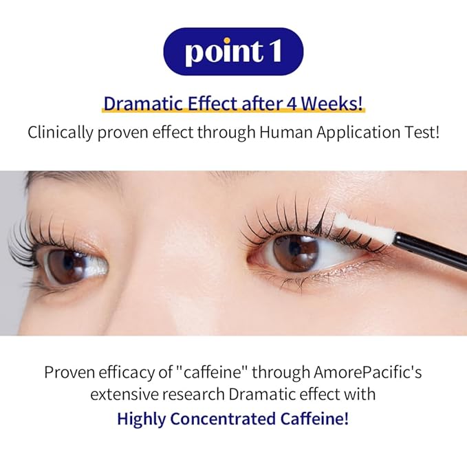 ETUDE Power Eyelash Ampoule 1+1 Set, Lash and Brow Treatment, Caffeine-Infused, Ultra Slim Tip, Lash Booster, Korean Makeup, Beauty (1.31 Fl Oz)