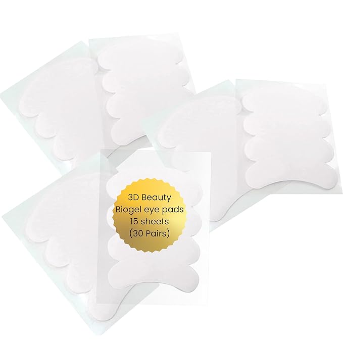 Biogel Eye Pads For Eyelash Extension, Under Eye Pads Eyelash Extension Supplies - 15 Sheets (30 Pairs)