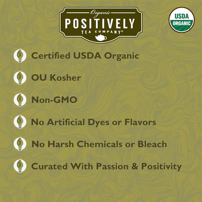 Organic Positively Tea Company, Yerba Mate Tea Bags (Unsmoked), 20 Count