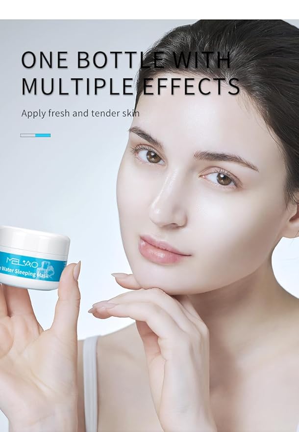 Ice Water Sleeping Mask with Coconut Oil & Dandlion Leaf Oil - Brighten and moisturizes facial skin, Boost Hydration, Squalane