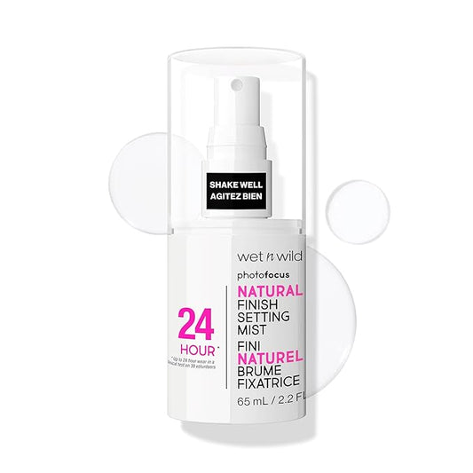 wet n wild Photo Focus Setting Mist, Up to 24HR Wear, Lightweight & Nourishing with Provitamin B5 & E, Suitable for All Skin Types, Cruelty-Free & Vegan- Matte Finish