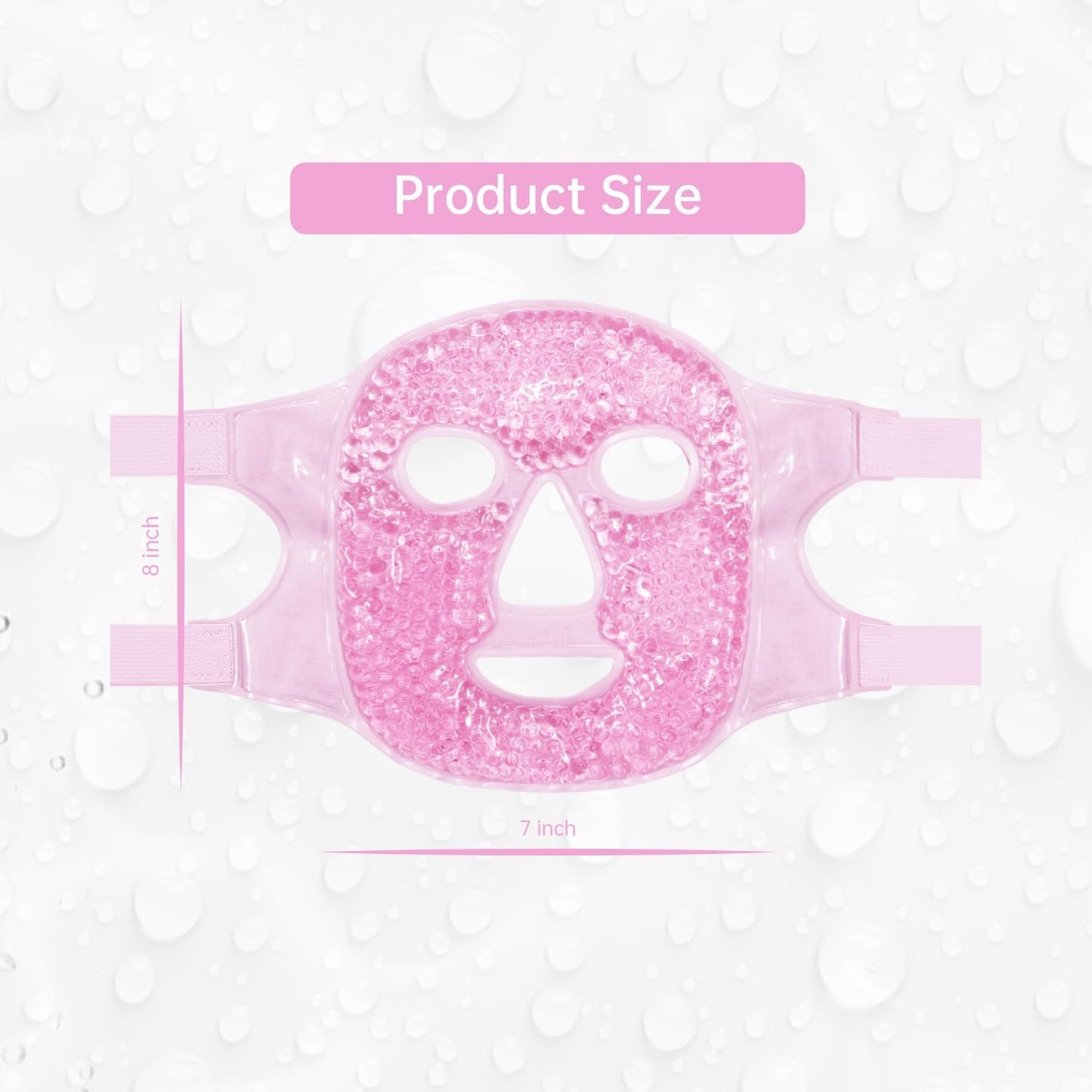 Face Eye Mask Ice Pack for Reducing Puffiness, Bags Under Eyes, Puffy Dark Circles, Migraine,Hot/Cold Pack with Soft Plush Backing (Pink #19)