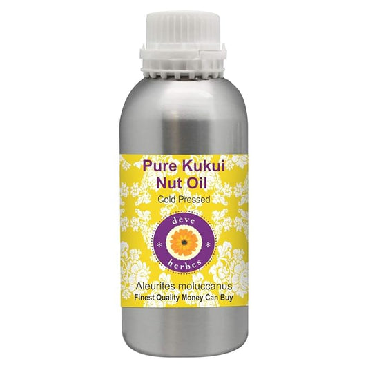 Deve Herbes Pure Kukui Nut Oil (Aleurites moluccanus) Cold Pressed 300ml (10 oz)