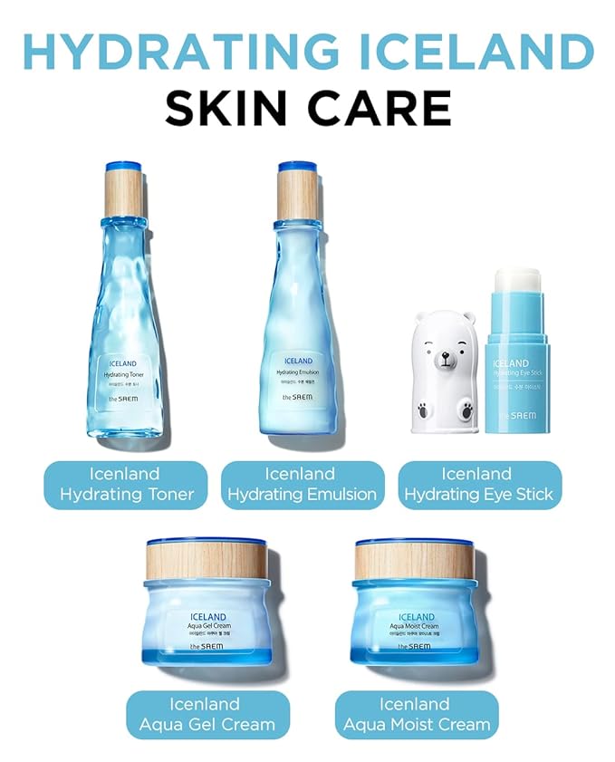 THESAEM Iceland Hydrating Eye Stick - Cooling Eye Balm - Dark Circles & Puffiness – Under Eye Treatment - Reduce Wrinkles and Moisturizing - Minimize Dark & Puffy Eyes - Aqua Scent, 0.24oz 2 Pack