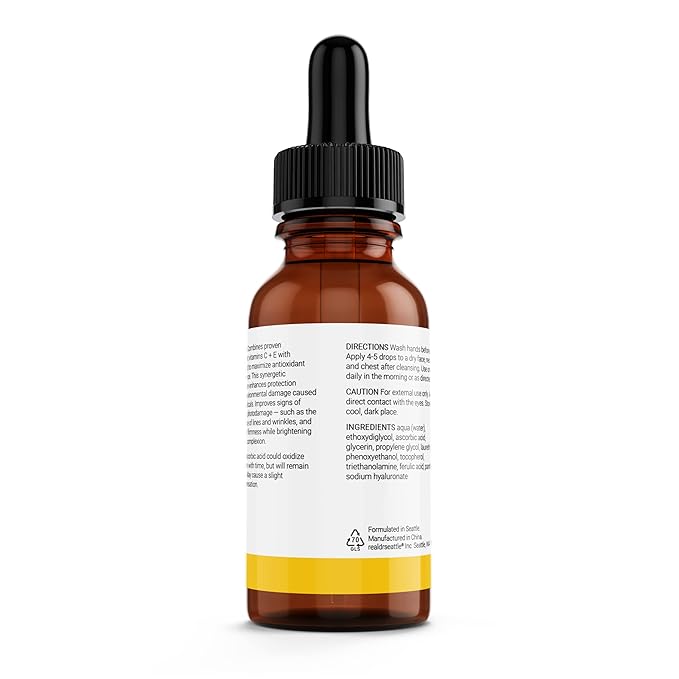Ferulic Acid Serum Skin Care 20% Vitamin C Hyaluronic Acid Serum + CE Ferulic Acid - Potent Anti Aging, Anti Wrinkle