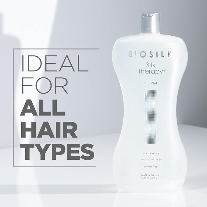 BioSilk Silk Therapy Original, Reconstructing Treatment For Adding Shine & Helping Prevent Split Ends, Sulfate, Paraben, & Cruelty-Free, 34 Oz