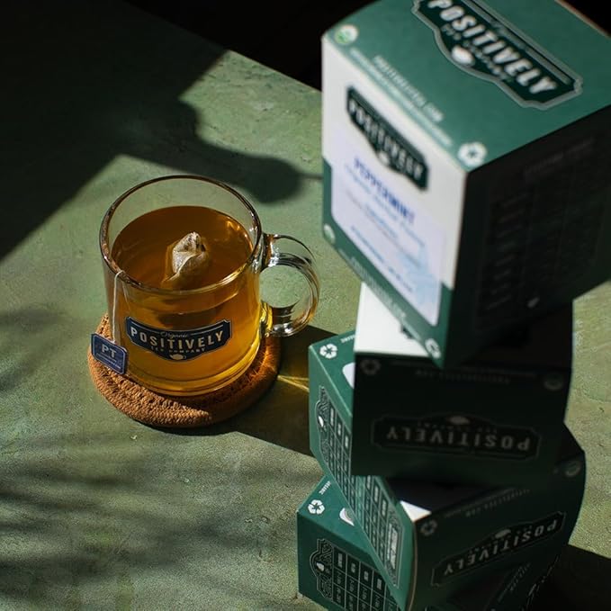 Organic Positively Tea Company, Peppermint Leaf Herbal Tea Bags, 20 Count