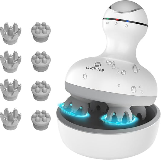 COMFIER Cordless Scalp Massager Hair Growth,Electric Head Massager Scalp Stress Relax with 8 Massage Claws,Waterproof Hair Massager Scalp,Cat Massager,Gifts for Him Her