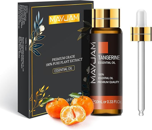 Tangerine Essential Oil, MAYJAM 10ML/0.33FL.OZ Premium Tangerine Oils for Soap Candle Making, Diffuser, Bedroom, Living Room, Office